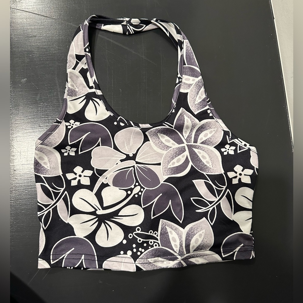Floral Print Crop Halter Top